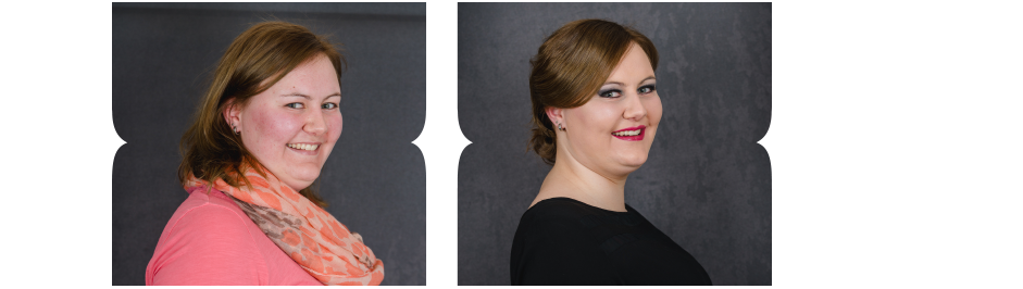 smokey Eyes und rote Lippen