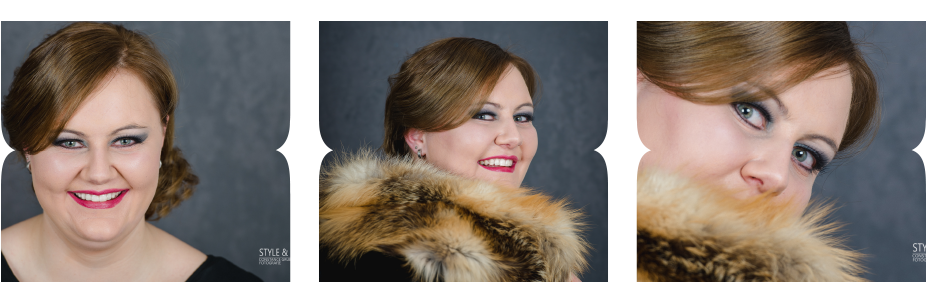 smokey Eyes und rote Lippen