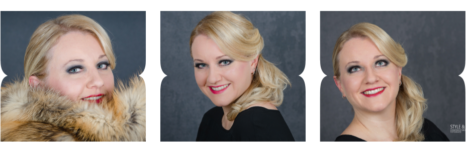 smokey Eyes und rote Lippen